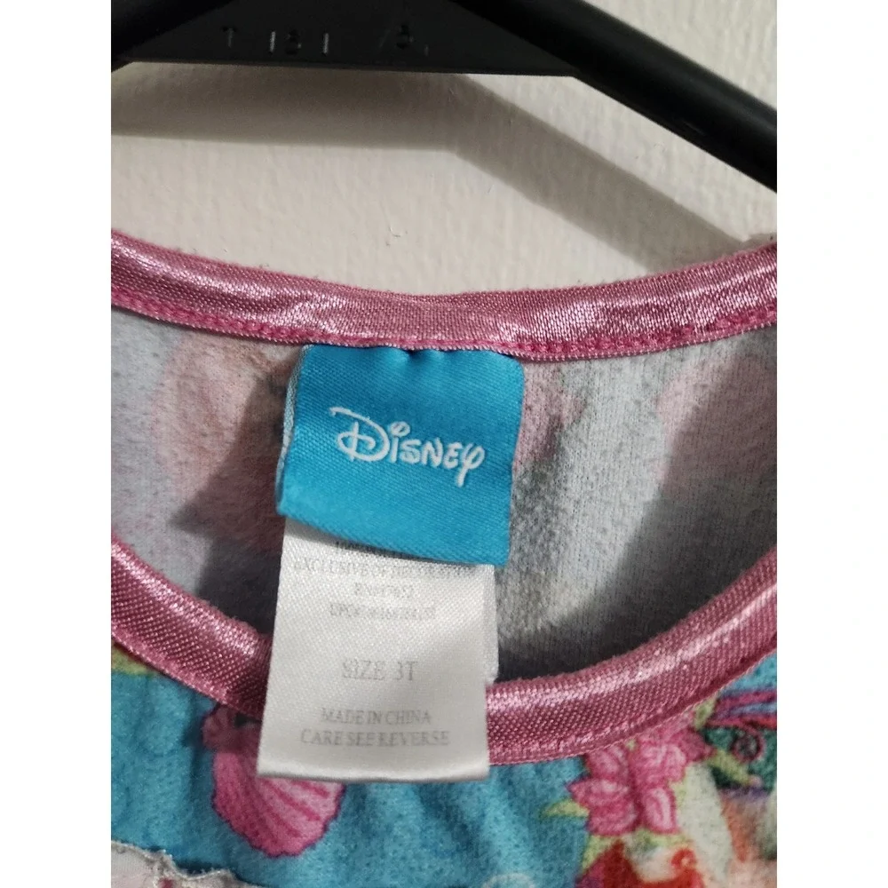 Disney Princess Ariel Little Mermaid Nightgown Blue Fleece Toddler Size 3T
